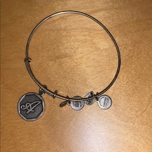 Letter A alex and ani silver bracelet